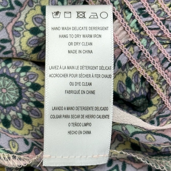 Nicole Miller Glassflower Silk Blend Peasant Top Blouse Medium Puff Slee… - Picture 5 of 16